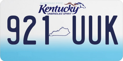 KY license plate 921UUK
