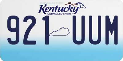 KY license plate 921UUM