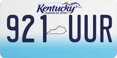 KY license plate 921UUR