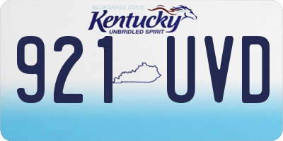KY license plate 921UVD