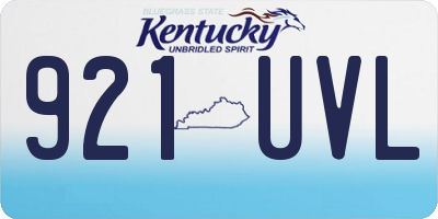 KY license plate 921UVL
