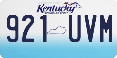 KY license plate 921UVM