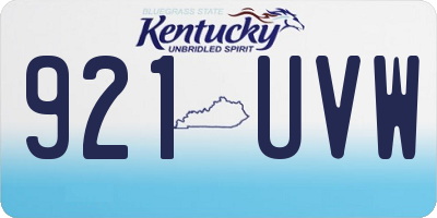KY license plate 921UVW