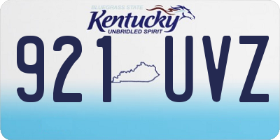 KY license plate 921UVZ