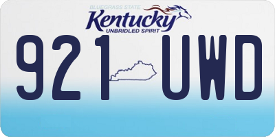 KY license plate 921UWD