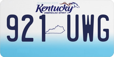 KY license plate 921UWG