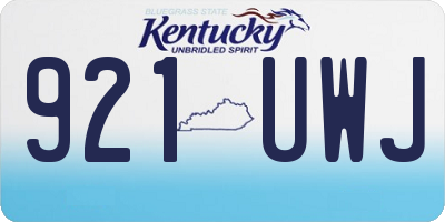 KY license plate 921UWJ