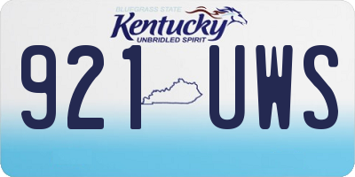 KY license plate 921UWS