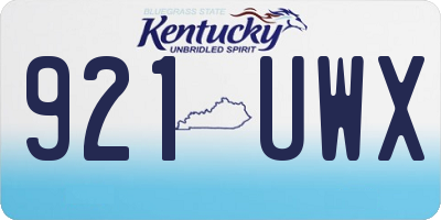 KY license plate 921UWX