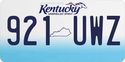 KY license plate 921UWZ