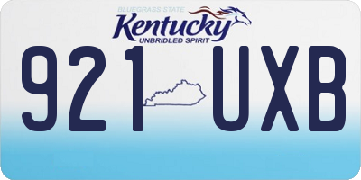 KY license plate 921UXB