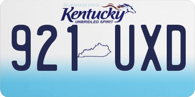 KY license plate 921UXD