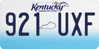 KY license plate 921UXF