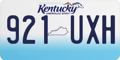 KY license plate 921UXH