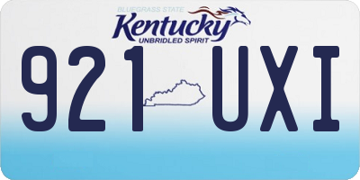 KY license plate 921UXI