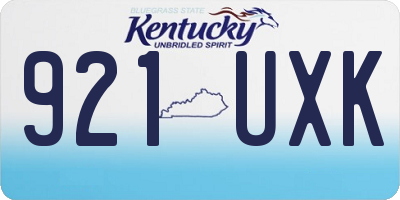 KY license plate 921UXK