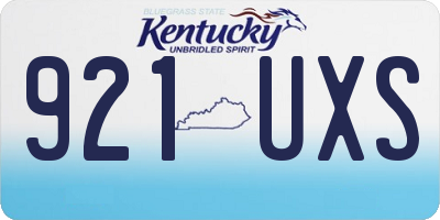 KY license plate 921UXS