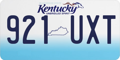 KY license plate 921UXT