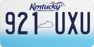 KY license plate 921UXU