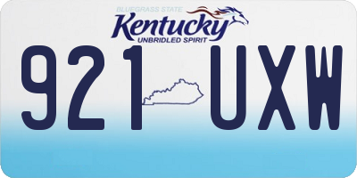 KY license plate 921UXW