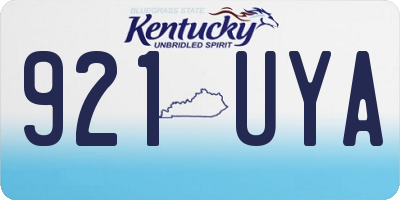 KY license plate 921UYA