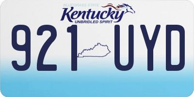 KY license plate 921UYD