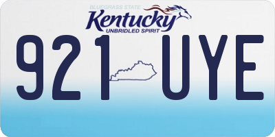 KY license plate 921UYE