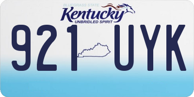 KY license plate 921UYK