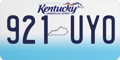 KY license plate 921UYO