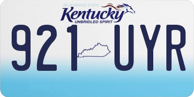 KY license plate 921UYR