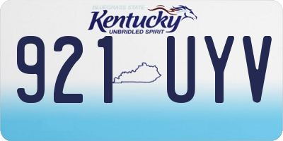 KY license plate 921UYV