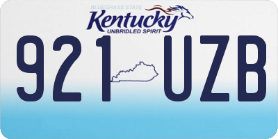 KY license plate 921UZB
