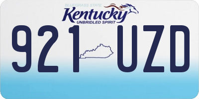 KY license plate 921UZD