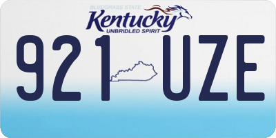 KY license plate 921UZE