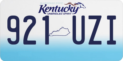 KY license plate 921UZI