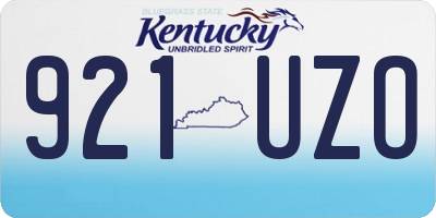 KY license plate 921UZO