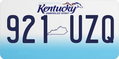 KY license plate 921UZQ