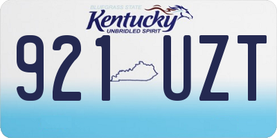 KY license plate 921UZT