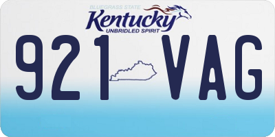 KY license plate 921VAG