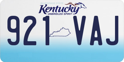 KY license plate 921VAJ