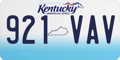 KY license plate 921VAV