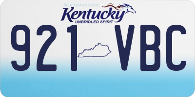 KY license plate 921VBC