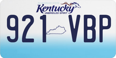 KY license plate 921VBP