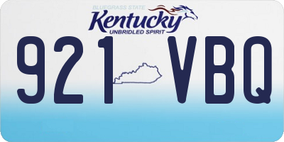 KY license plate 921VBQ