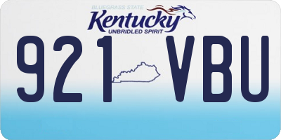 KY license plate 921VBU