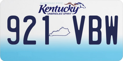 KY license plate 921VBW