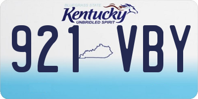 KY license plate 921VBY