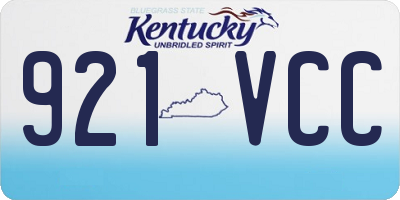 KY license plate 921VCC