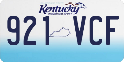 KY license plate 921VCF