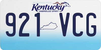 KY license plate 921VCG